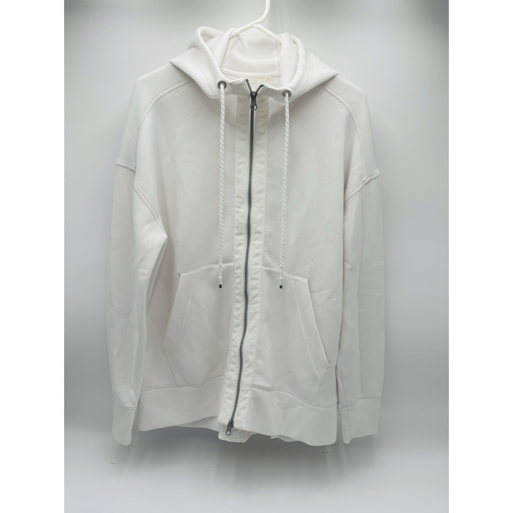 Zella Men's Small White Performance Zip Hoodie Back Zip Vent Athletic Jacket